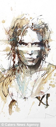 Sensasi Baru dari Seniman Carne Griffiths, Melukis dengan Tea di Kanvas Sensasi Baru dari Seniman Carne Griffiths, Melukis dengan Tea di Kanvas