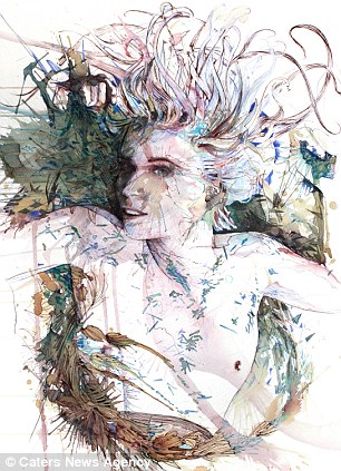 Sensasi Baru dari Seniman Carne Griffiths, Melukis dengan Tea di Kanvas Sensasi Baru dari Seniman Carne Griffiths, Melukis dengan Tea di Kanvas