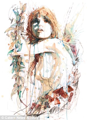 Sensasi Baru dari Seniman Carne Griffiths, Melukis dengan Tea di Kanvas Sensasi Baru dari Seniman Carne Griffiths, Melukis dengan Tea di Kanvas