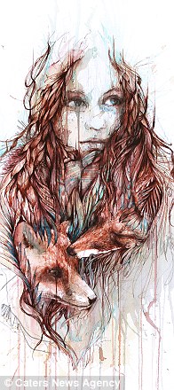 Sensasi Baru dari Seniman Carne Griffiths, Melukis dengan Tea di Kanvas Sensasi Baru dari Seniman Carne Griffiths, Melukis dengan Tea di Kanvas