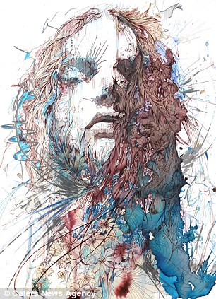Sensasi Baru dari Seniman Carne Griffiths, Melukis dengan Tea di Kanvas Sensasi Baru dari Seniman Carne Griffiths, Melukis dengan Tea di Kanvas