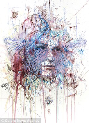 Sensasi Baru dari Seniman Carne Griffiths, Melukis dengan Tea di Kanvas Sensasi Baru dari Seniman Carne Griffiths, Melukis dengan Tea di Kanvas