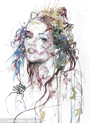 Sensasi Baru dari Seniman Carne Griffiths, Melukis dengan Tea di Kanvas Sensasi Baru dari Seniman Carne Griffiths, Melukis dengan Tea di Kanvas