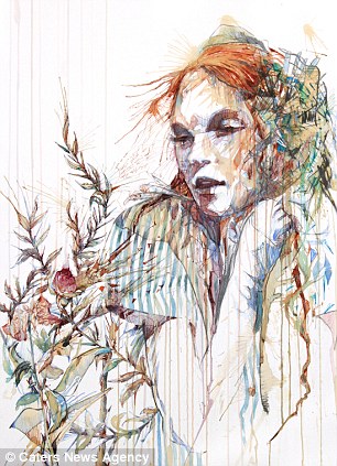 Sensasi Baru dari Seniman Carne Griffiths, Melukis dengan Tea di Kanvas Sensasi Baru dari Seniman Carne Griffiths, Melukis dengan Tea di Kanvas