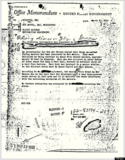 Dokumen rahasia FBI tentang UFO