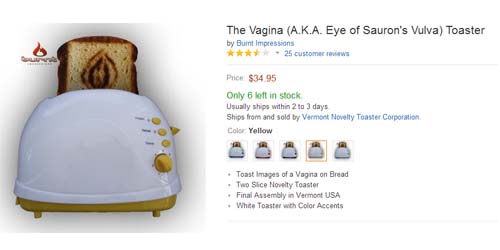 Dijual Toaster untuk Bikin Roti Bakar Bergambar Vagina dan Penis Dijual Toaster untuk Bikin Roti Bakar Bergambar Vagina dan Penis