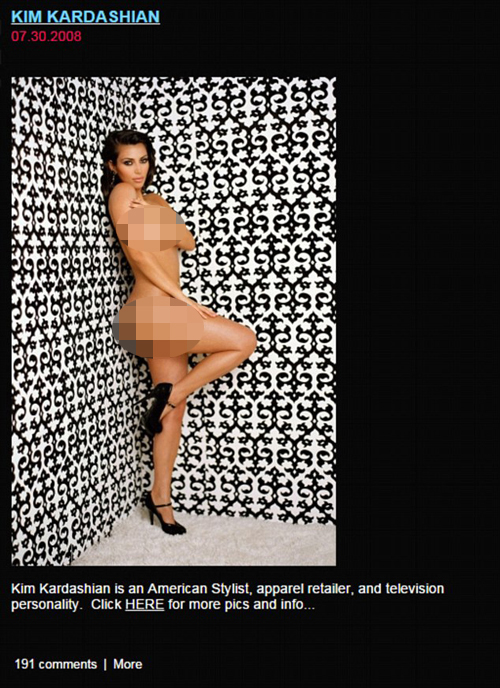 Kim Kardashian bugil di blog Kanye West