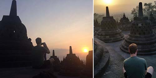 Foto Mark Zuckerberg di Borobudur