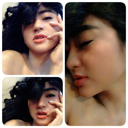 Dewi Perssik bugil topless dengan pose sensual