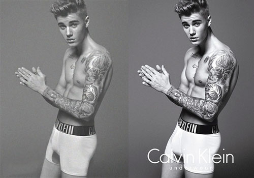 Justin Bieber di iklan celana dalam Calvin Klein hasil editan