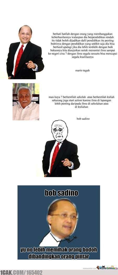 Meme Goblok vs Pintar, Bob Sadino vs Mario Teguh