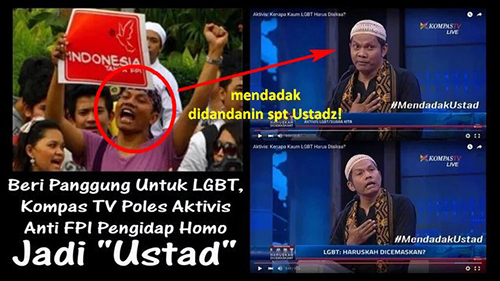 aktivis gay didandani mirip ustadz di kompas tv
