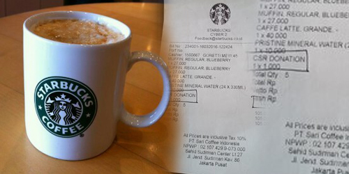 Starbucks Pungut Rp 1.000 Buat Donasi Disemprot Pelanggan