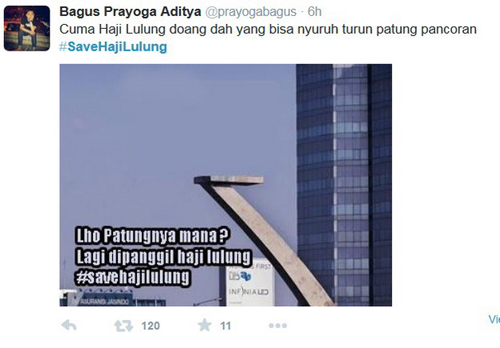 Cuma haji lulung doang dah yang bisa nyuruh turun patung pancoran