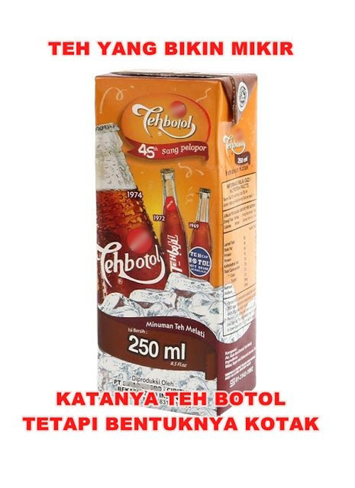 Teh botol bentuknya kotak