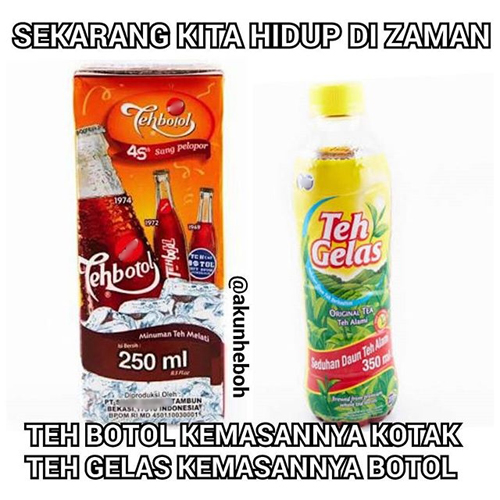 Teh gelas bentuk botol