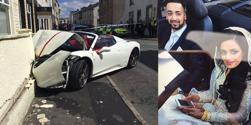 Ferrari Rp 4 M Ringsek, Disewa Pengantin Nabrak Tembok