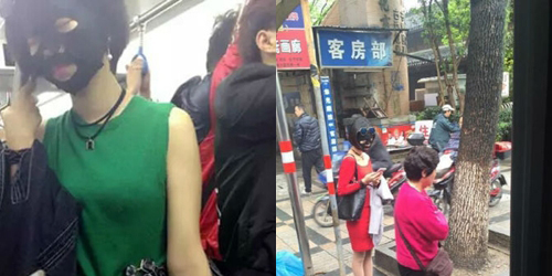 Heboh! Tren Wanita China Pakai Masker Wajah di Kereta