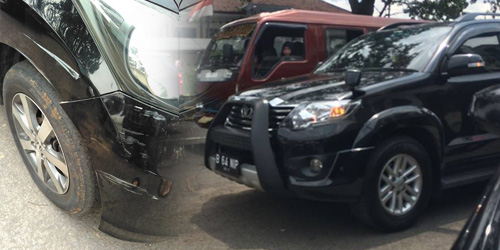 Mobil Ringsek Diserempet Iringan TNI, Nova Malah Dibentak