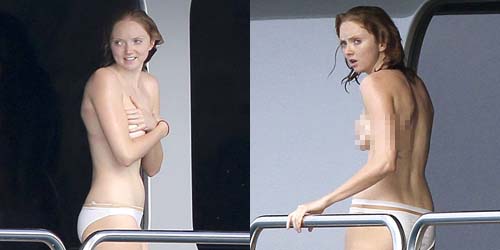 Lily Cole Kepergok Topless di Kapal Pesiar. 