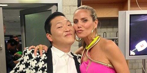 Psy Makin Mesra Dengan Supermodel Heidi Klum