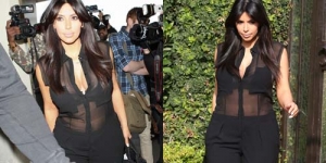 Hamil, Kim Kardashian Masih Pede Kenakan Baju Transparan