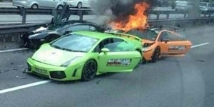 Tiga Lamborghini Alami Kecelakaan dan Terbakar di Malaysia