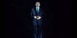 Perdana Menteri Turki Berpidato dengan Hologram Raksasa