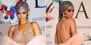 Tanpa Bra dan Gaun Transparan, Rihanna Nyaris Bugil di CFDA 2014
