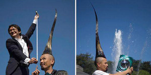 Kazuhiro Watanabe Pemilik Rambut Mohawk Tertinggi 1,3 Meter