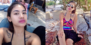 Foto Della, Adik Julia Perez Pakai Bikini Seksi di Lombok