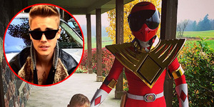 Foto Justin Bieber Jadi Power Ranger Merah Saat Halloween