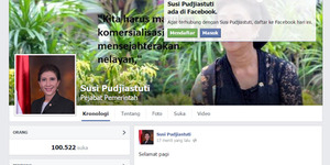 KKP: Semua Akun Facebook Menteri Susi Pudjiastuti Palsu