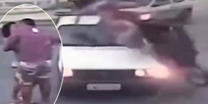 Video Sejoli Brasil Ciuman Usai Selamat Ditabrak Mobil