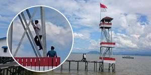 Presiden Jokowi Panjat Menara 30 Meter di Sebatik