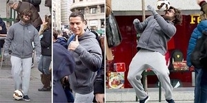 Aksi Cristiano Ronaldo Menyamar jadi Pengemis