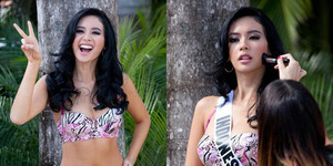 Elvira Devinamira Tampil Seksi dengan Bikini Ceria di Miss Universe 2015