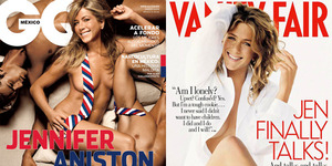 9 Foto Jennifer Aniston Nyaris Bugil di Cover Majalah