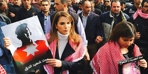 Ratu Yordania Ikut Demo Kecam ISIS di Jalanan Amman