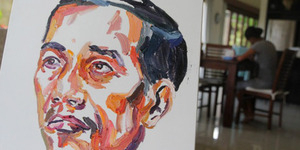Jelang Eksekusi, Duo Bali Nine Bikin Lukisan Wajah Jokowi