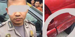 Polisi Tabrak Mobil Warga, Tak Punya SIM Cuma Foto Copy-an