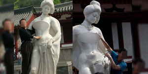 Patung Wanita Tercantik di Tiongkok Jadi Korban Turis Mesum