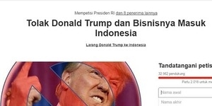 32 Ribu Netizen Tolak Donald Trump ke Indonesia