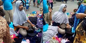 Pria Berkumis Penjual Jilbab di Tanah Abang Jadi Viral