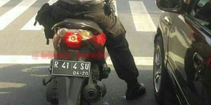 Pelat Nomor Motor Polisi 'Rai Asu' Hebohkan Banjarnegara