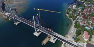 Jembatan 'Merah Putih' Terpanjang di Indonesia Nyaris Rampung