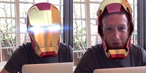 Rayakan Akuisisi MSQRD, Bos Facebook Pakai Topeng Iron Man