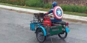 Captain America Antar Gas Elpiji Bikin Heboh