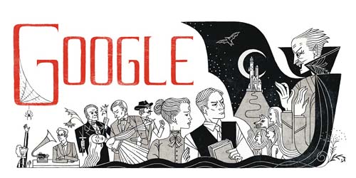 Google Doodle Tampilkan Bram Stoker Penulis Novel Horor Dracula